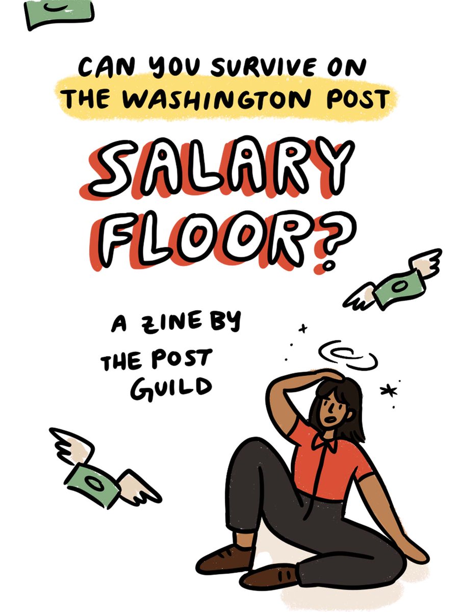 The @PostGuild is fighting for fair pay at the bargaining table. The Post hasn’t budged from current levels — the lowest around $30,000. In the DC area, this is unlivable. At a place like The Post, it’s unconscionable. Read our zine to see how we’re hoping to change that 🧵