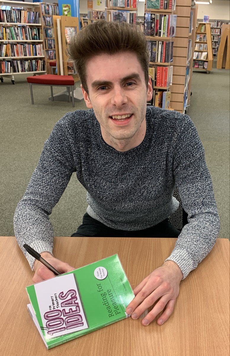 MrEPrimary's tweet photo. Calling all teachers in Cwmbran! Be sure to stop by Cwmbran Library and borrow my book, 100 Ideas for Primary Teachers: Reading for Pleasure 📗💚! This library is where my love for children's books and passion for reading for pleasure began as a child growing up and later on when working there as an employee, and now it's an honour to come full circle and sign stock of my book which the library has so kindly ordered in. I couldn't believe my eyes when I saw it displayed on the 'New' shelf, right by the legendary @MichaelRosenYes! So grateful for their support and what a surreal feeling! @TorfaenLibrary #100Ideas #ReadingForPleasure @BloomsburyEd