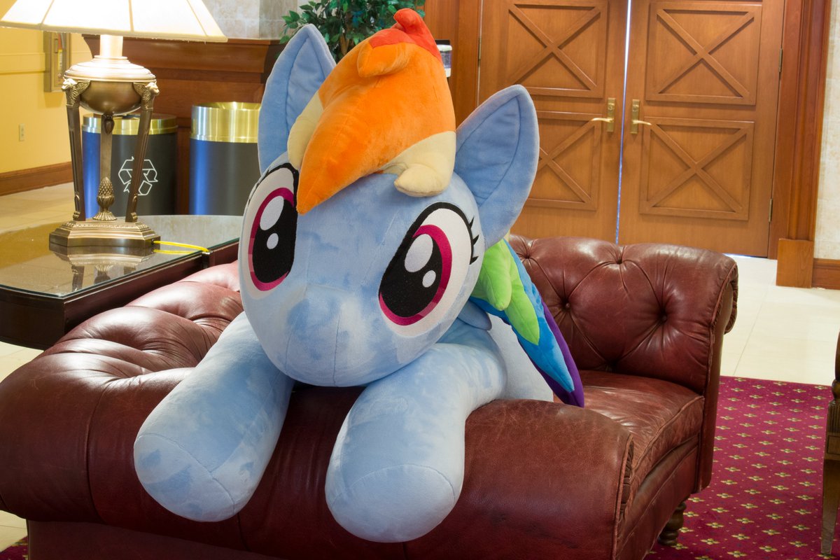 Here's my latest completed commission for a ~5ft Rainbow Dash plushie.