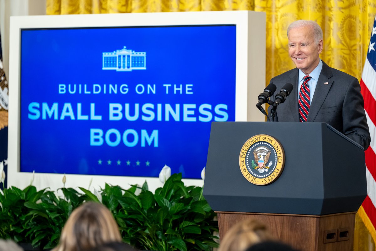 POTUS46Archive's tweet photo. Every time someone starts a new business, it’s an act of hope.
 
And right now, we’re seeing a lot of hope across the country – with women leading the way.
 
In 2021, women started nearly half of all new businesses, up from less than a third in 2019.
 
That’s progress. https://t.co/eiIL8LFa0c