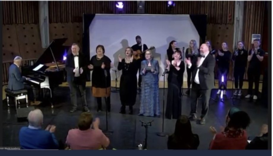 corcorc's tweet photo. ‘Giving it socks’ yesterday @IWorldAcademy launching ‘We Will Tell Everyone’ to ‘tremendous applause’. Well done comrades @LisaKellyMT @KevinQuaid3 @rochfordbrennan @CarmelGeoghegan @helenaquaid1 Nuala &amp; Gerry Pallet. Thanks to @windings @Jonartie &amp; 3rd Year vocalists. Encore? https://t.co/vUaK0JxkYL