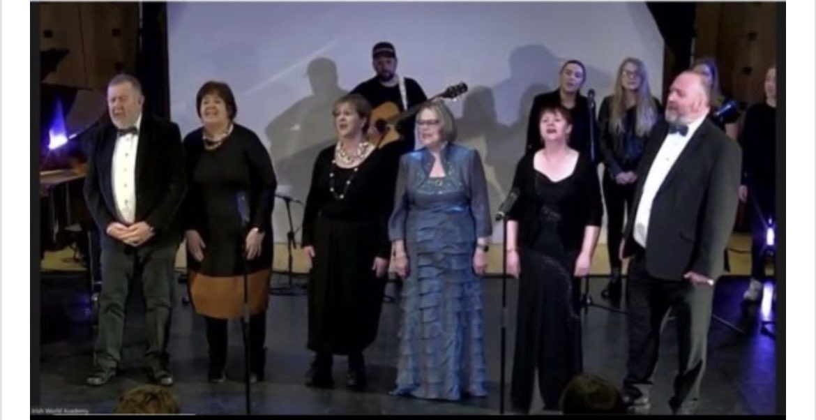 corcorc's tweet photo. ‘Giving it socks’ yesterday @IWorldAcademy launching ‘We Will Tell Everyone’ to ‘tremendous applause’. Well done comrades @LisaKellyMT @KevinQuaid3 @rochfordbrennan @CarmelGeoghegan @helenaquaid1 Nuala &amp; Gerry Pallet. Thanks to @windings @Jonartie &amp; 3rd Year vocalists. Encore? https://t.co/vUaK0JxkYL