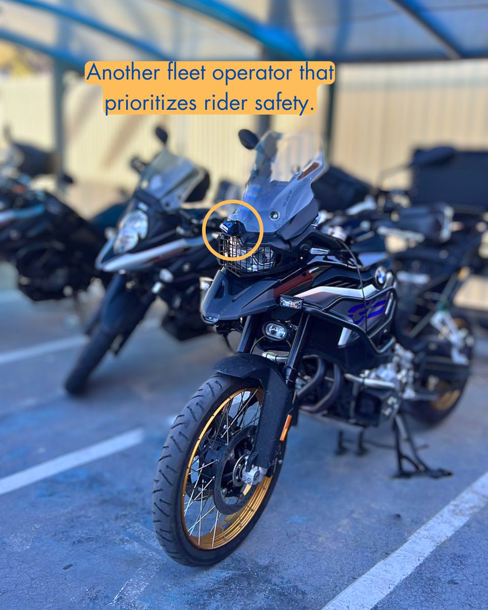 ride_vision's tweet photo. Another fleet operator 🏍 that prioritizes rider safety. And now, with the Ride Vision motorcycle safety system.
#bmwf850gsadventure #suzukimotorcycle #suzukivstrom650 #BMW #micromobilty #motorcyclessafety #motorcycles #ADAS https://t.co/vp1t8U33yB