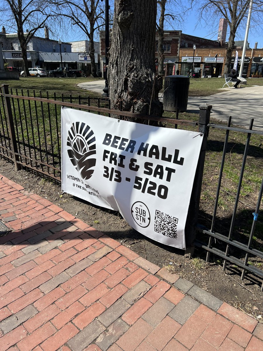 Tour of Roslindale Village <a href="/RosMainStreet/">Roslindale Village Main Street (RVMS)</a> yesterday included a historic power substation turned flexible third place, and a pilot street-to-plaza conversion. 

Substation has a taproom setup that rotates in guest breweries for 3-month stays. #MainStreetNow