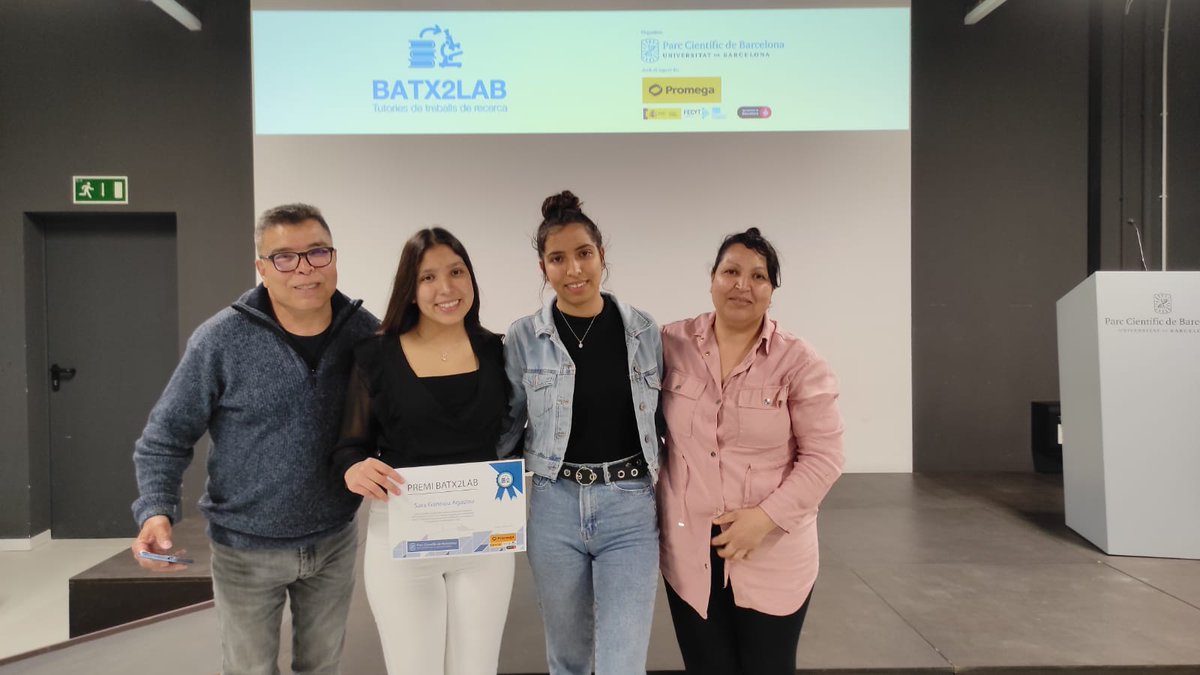 InsJoanot's tweet photo. El Parc Científic de Barcelona atorga un premi a la nostra alumna Sara Gannou Agadou per al seu excel·lent treball de recerca
https://t.co/9wq4BWcgDr
@PCB_UB #Batx2Lab https://t.co/inU3qpfb77