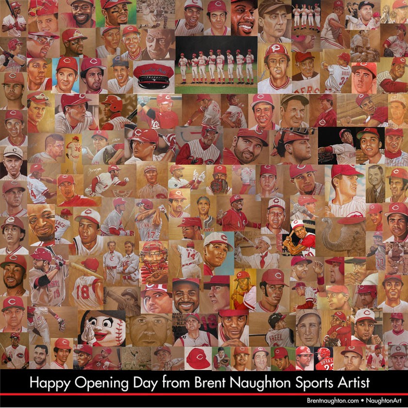 NaughtonArt's tweet photo. Happy Opening Day Cincinnati &amp; Beyond! #OpeningDay #OpeningDay2023 #MLBOpeningDay #Cincinnati #Reds #RedsOpeningDay #Naughtonart #SportsArt #BaseBall #baseballartist https://t.co/Zlcm8YoP51