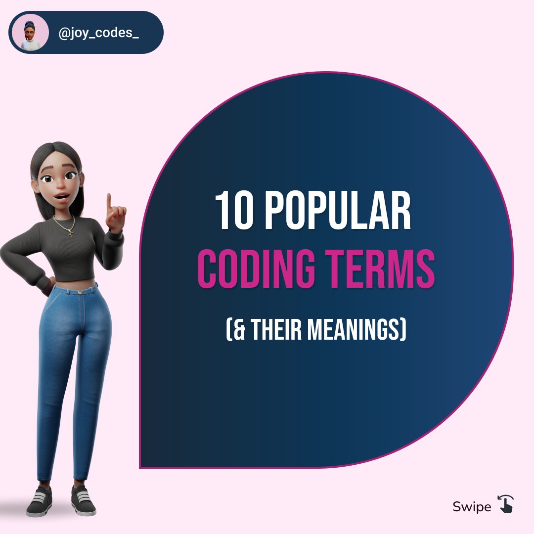 Joy33676407's tweet image. 10 Popular Coding Terms and Their Meanings.
Hi Developers! Do you know the meaning of these popular coding terms and acronyms⁉️👨💻
#coding #codingtips #codingterms #softwaredeveloper
