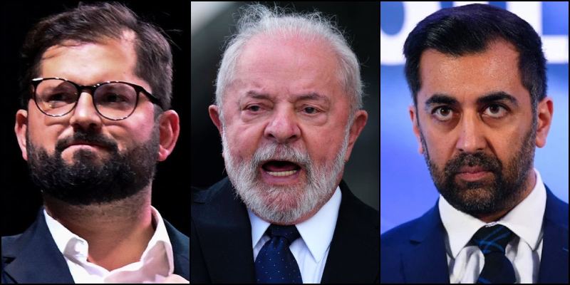DanielPipes's tweet photo. The democratic process saw these 3 hard, anti-Israel leftists reach power in the past year:

- Gabriel Boric, president of Chile
- Luiz Inácio Lula da Silva, president of Brazil
- Humza Yousaf, first minister of Scotland

But Israel is too consumed with internal strife to notice. https://t.co/GSCuRE5ap9