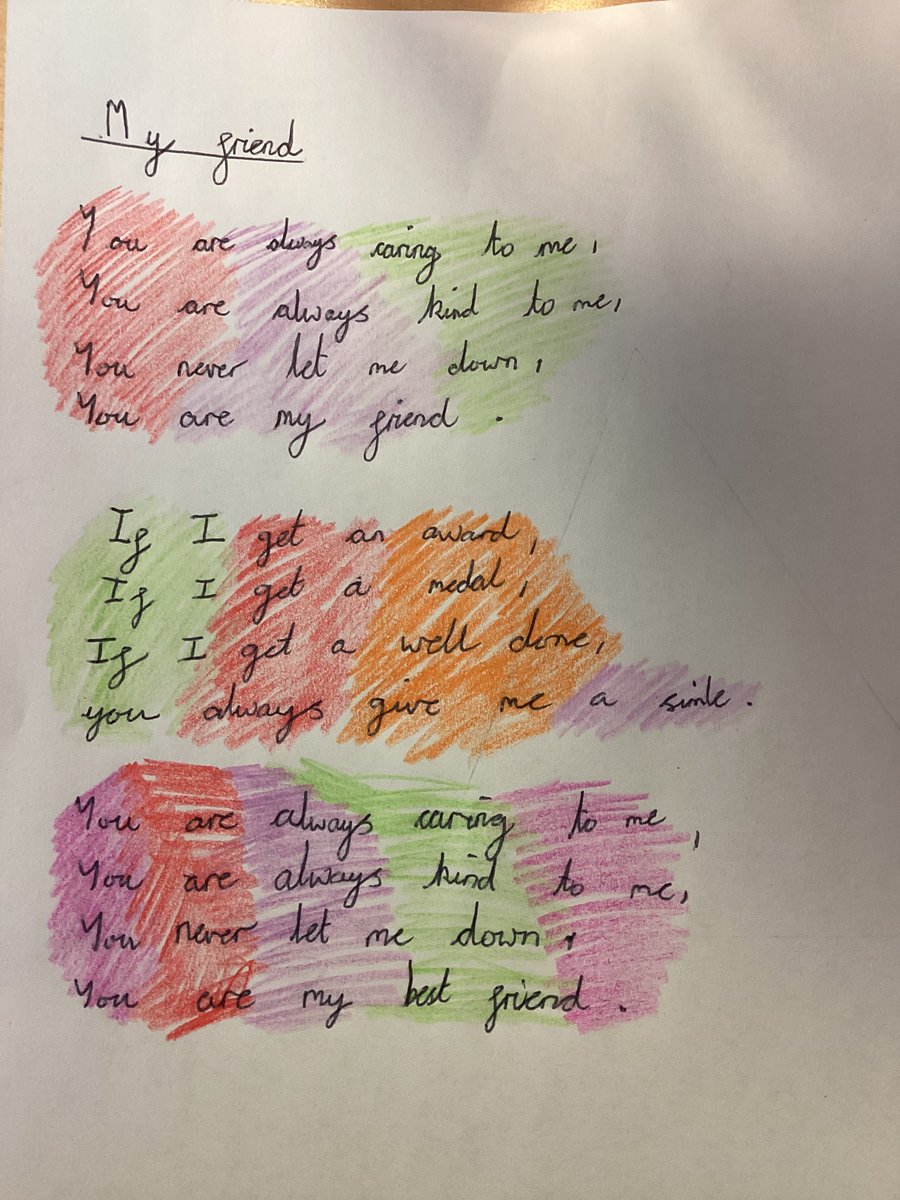 JCAWakefield's tweet photo. Year 5 chose a fellow pupil, at random, to write a poem for as an act of 'giving to others'. Their poems demonstrated the kind hearts they all have. The reactions were extremely heartwarming. #GiveToOthers #BeKind https://t.co/R1H1JI761x
