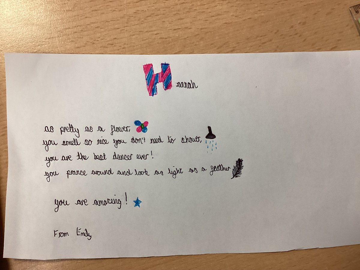 JCAWakefield's tweet photo. Year 5 chose a fellow pupil, at random, to write a poem for as an act of 'giving to others'. Their poems demonstrated the kind hearts they all have. The reactions were extremely heartwarming. #GiveToOthers #BeKind https://t.co/R1H1JI761x
