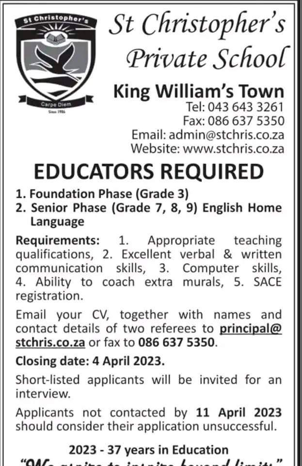 EC_Vacancies's tweet photo. #JobSeekersSA #JobSeekersZA #HireGraduate https://t.co/sKEsgc0L7q