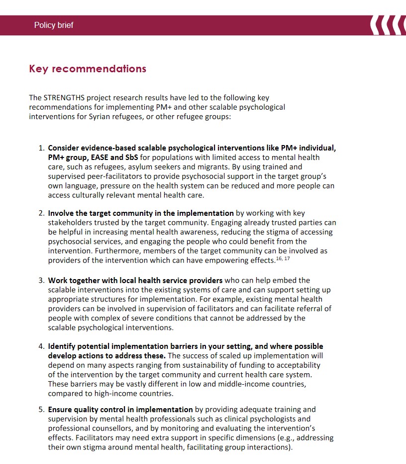 💡Learn about the key findings and recommendations from STRENGTHS in our #policy brief📝 ➡️strengths-project.eu/wp-content/upl…⬅️ #mentalhealth #Refugees #Syria @VentevogelPeter @dmcdaid @CerenAcarturk @drNaserMorina @annedegraaff @pimcuijpers