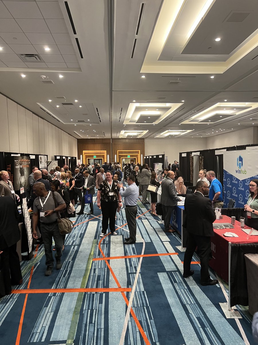 BusinessDefense's tweet photo. High-energy networking was the star of Exhibitors’ Row at Mentor Protégé Summit 2023! Exhibitors and attendees eagerly engaged in meaningful conversations and demonstrated how they can be of benefit to the @DeptofDefense. #DoDMPSummit23 #MPS23 #SmallBusiness https://t.co/ltzVZ32PD2