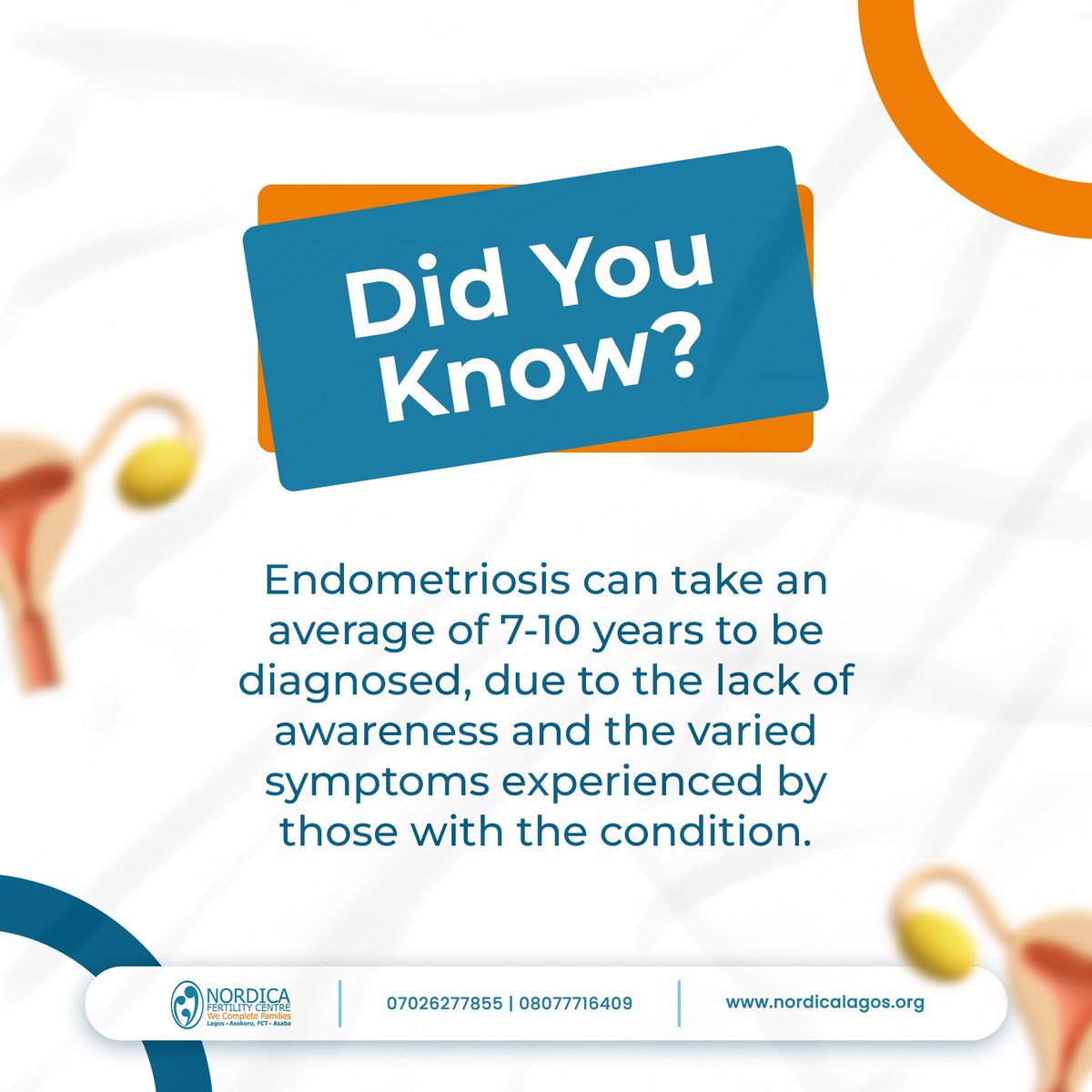 nordicalagos's tweet photo. A major reason why endometriosis can take an average of 7-10 years to be diagnosed is that the symptoms can be vague and easily attributed to other conditions.

Symptoms of endometriosis can include pelvic pain, painful periods, pain during sex, and infertility. https://t.co/qHgT8gQ9ES
