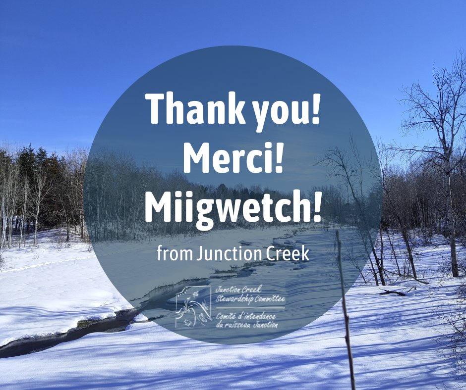 The JCSC  would like to recognize and thank Vale Canada Ltd for their continuous support in our long-term monthly water monitoring! This year, Vale has donated $10 000 in addition to providing in-kind support and analysis of the water samples we collect from Junction Creek.