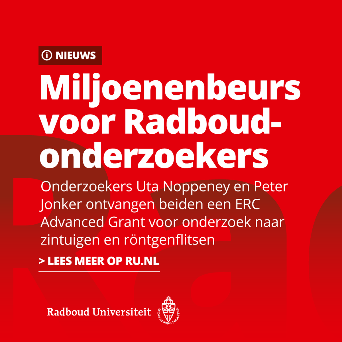 Radboud University (@radboud_uni) on Twitter photo Onderzoekers Uta Noppeney en Peter Jonker 🐘Radboud_uni@mastodon.social ontvangen beiden een ERC Advanced Grant. Uta gaat onderzoeken hoe goed onze hersenen het dagelijkse spervuur aan signalen omzetten in een samenhangend beeld; Peter… mastodon.social/@Radboud_uni/1… Onderzoekers Uta Noppeney en Peter Jonker 🐘Radboud_uni@mastodon.social ontvangen beiden een ERC Advanced Grant. Uta gaat onderzoeken hoe goed onze hersenen het dagelijkse spervuur aan signalen omzetten in een samenhangend beeld; Peter… mastodon.social/@Radboud_uni/1…
