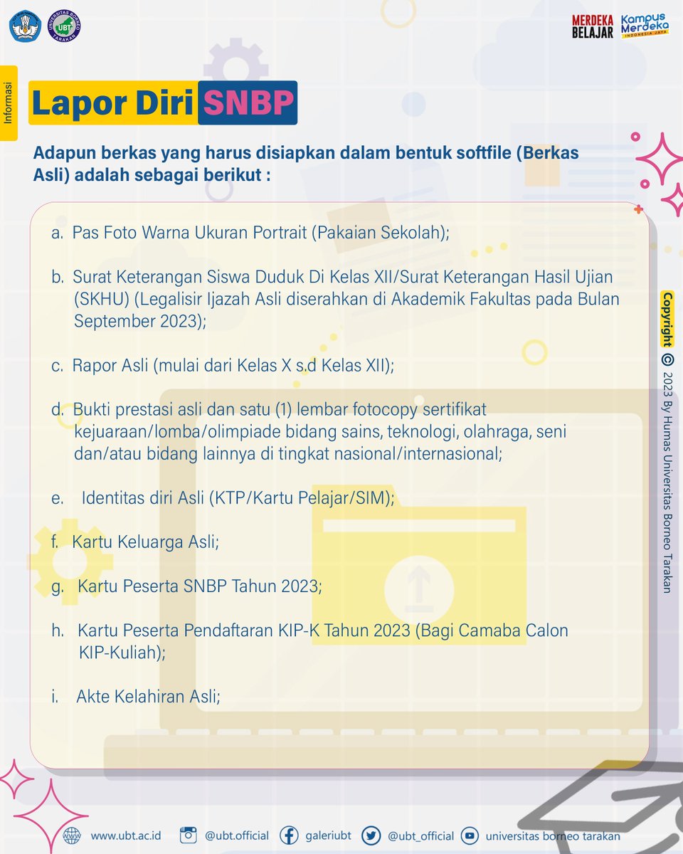 ubt_official's tweet image. pada tanggal 04 s.d. 18 April 2023.

Selengkapnya di ubt.ac.id
#SNPMBBPPP
#SNPMB2023
#SNBP
#SNBT
#UTBK

#UBT #ubt #UBTarakan #UBTJaya #AyoKeUBT #Tarakan #tarakanku #batikmodern #merdekabelajar #kampusmerdeka #merdekabelajarkampusmerdeka #kampus