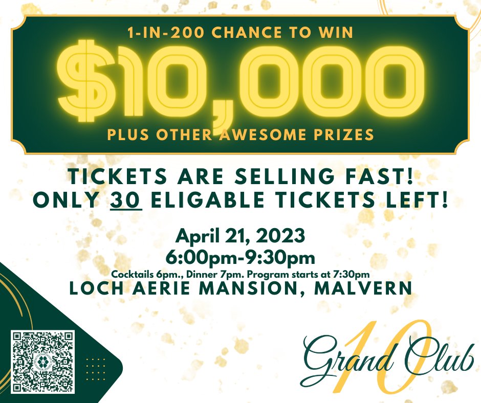 Enjoy a night of socializing, prizes, a catered meal from John Serock Catering, and so much more! Tickets are selling fast! Get yours before they are gone!
