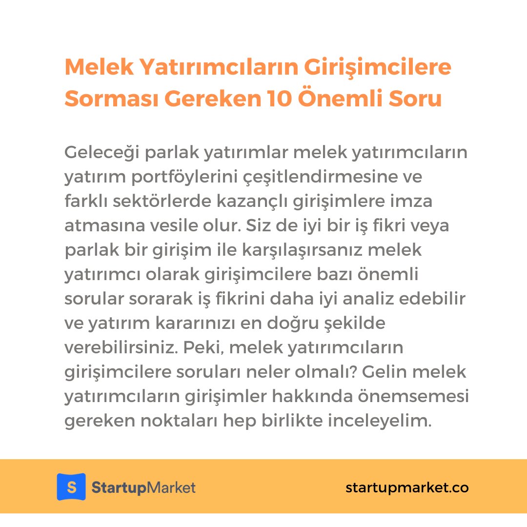 StartupMarketSM's tweet photo. Blog yazımızın devamına erişmek istersen: https://t.co/tyqZSxHVss
#startupmarket #yatırımcı #startupworld #investors #startupblog https://t.co/KhGXcNfKyB