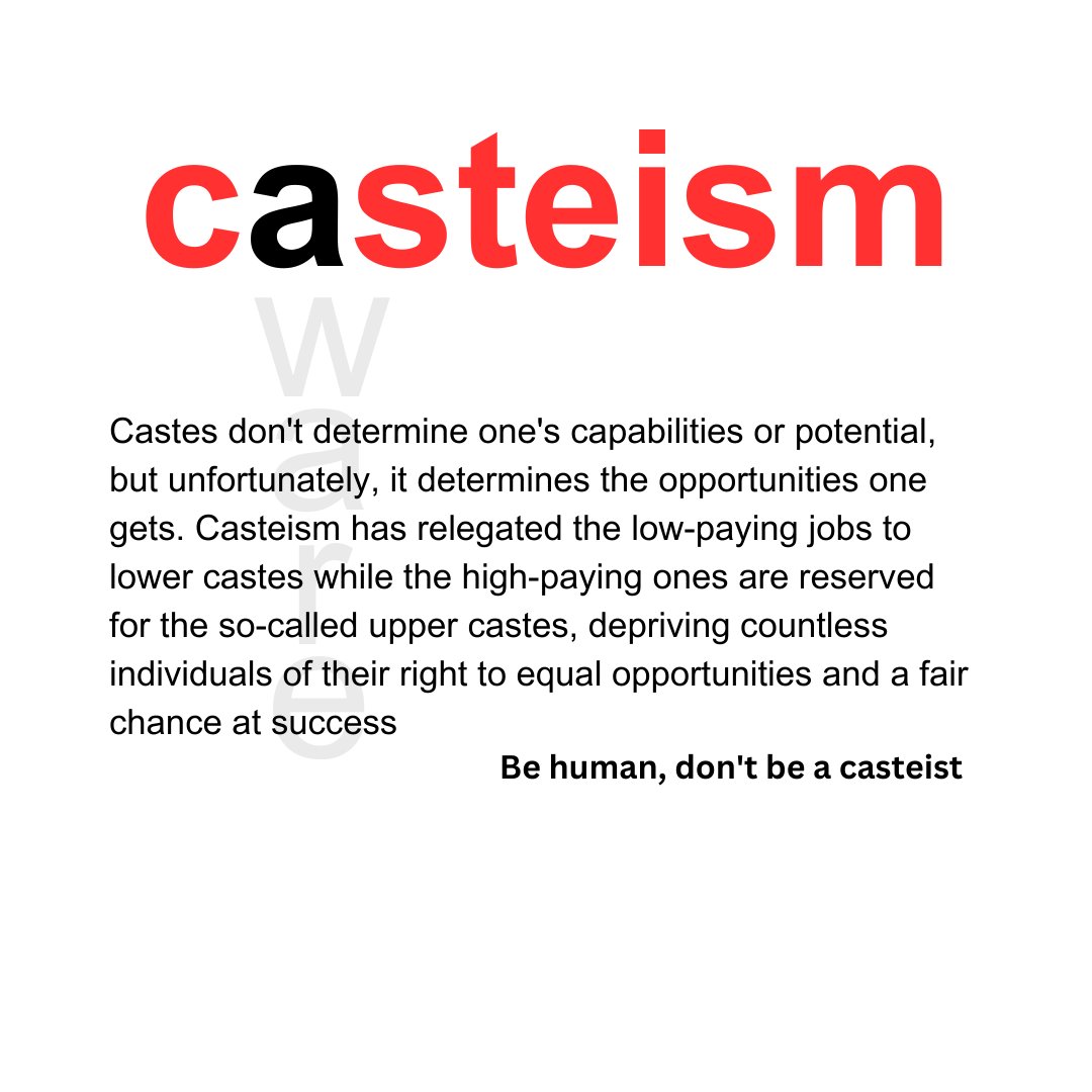 diss_cremation's tweet photo. Be human, don't be a casteist!

Wake up the casteist mind, and share it with them!

Read our full blog: https://t.co/KyHdcUJkab

#casteism #casteisminindia #awareness #racism #behuman #dalitlivesmatter https://t.co/hEXnGDxjuu
