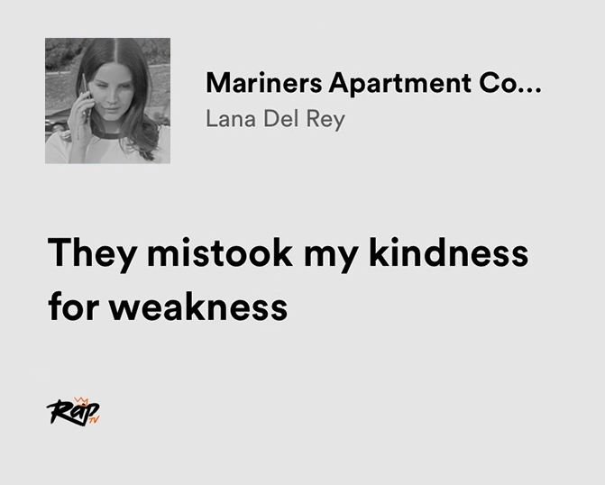 relatable iconic lyrics on Twitter "lana del rey / mariners apartment