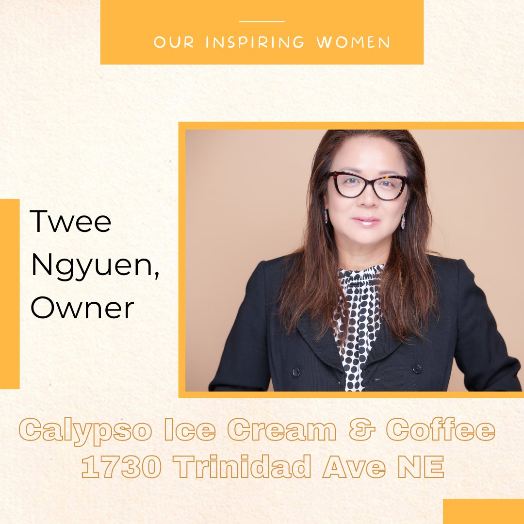 SBWorksDC's tweet image. Today&apos;s #WomensHistoryMonth shout-out features Twee Ngyuen of 
Calypso Ice Cream &amp;amp; Coffee in Trinidad NE DC. In addition to its menu of treats, Calypso hosts some pretty sweet community events. Learn more at calypsoicc.com #dcsmallbiz #shoplocal #clientell #sweettooth