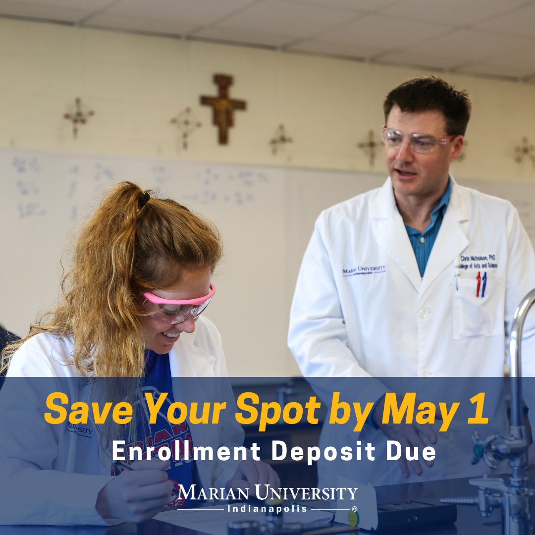 Save your seat! Submitting your $100 enrollment deposit guarantees your spot for the fall semester. Visit the link in our bio to submit your deposit at marian.edu/deposit.