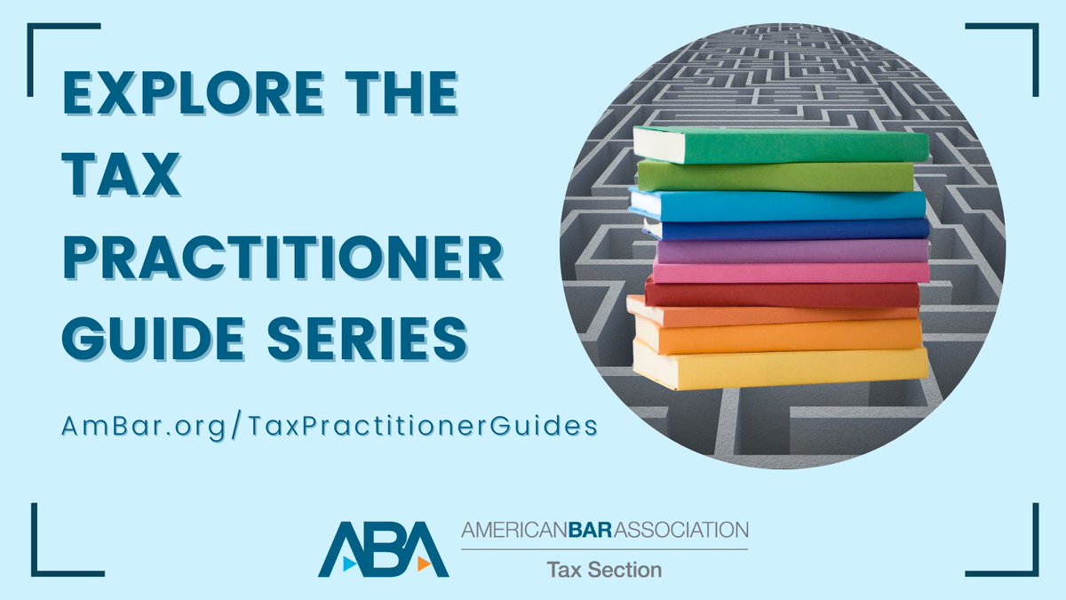 ABATAXSECTION's tweet photo. Browse the publications that currently make up the Tax Practitioner Guide Series which offers practical, authoritative books to help professionals in a variety of sectors of tax law.
Learn more:
https://t.co/UyYN1TaK6f
#Tax #TaxLaw #TaxPublications #TaxPractitioner #TaxLawyer https://t.co/HRwEGYVT3U