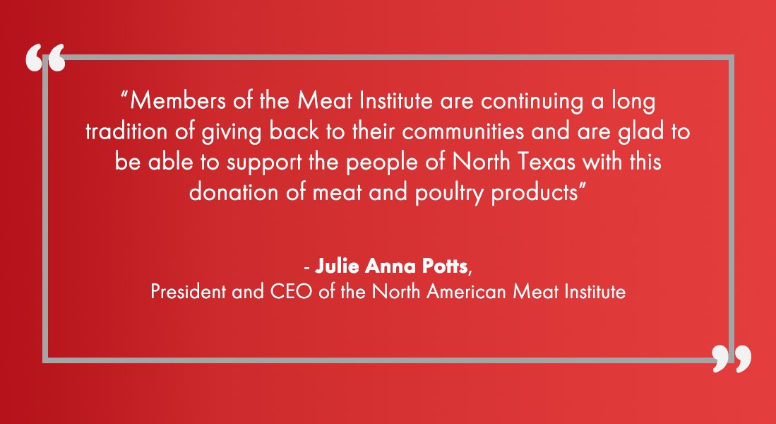 MeatInstitute's tweet photo. Exhibitors at the Annual #MeatConference donated meat and poultry products to The North Texas Food Bank, a nonprofit devoted to closing the hunger gap in North Texas. The donation will provide more than 6,930 meals. Read more here: https://t.co/UomkNzS4NK https://t.co/X5bMj6PeEu