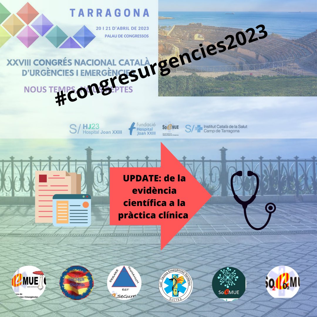 Només queden 3️⃣ setmanes per al #congresurgencies2023 #socmue a #tarragona organitzat per <a href="/hjoan23/">Hospital Universitari Joan XXIII</a> i com cada any, tindrem el nostre #update organitzat per #socmuetox #socmuediabetis #socseguretat  <a href="/soctescat/">SoCTES</a> #socmuedolor #socmueaire  

➕ℹ️ socmue.cat