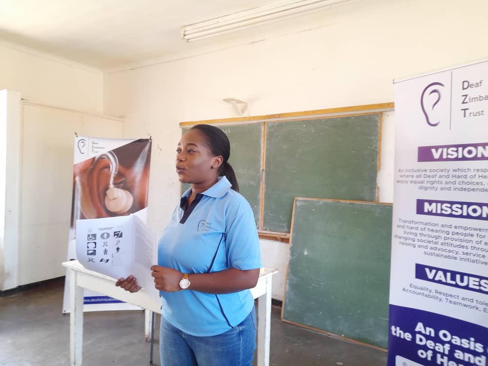 DeafZimTrust's tweet photo. Today @DeafZimTrust was at Bindura hospital doing disability sensitization training for one stop shop centres stakeholders. 

One-stop shop centres give access to holistic services such as health, psycho support, legal and police services , to SGBV survivors under one roof. https://t.co/I61JgqML8s