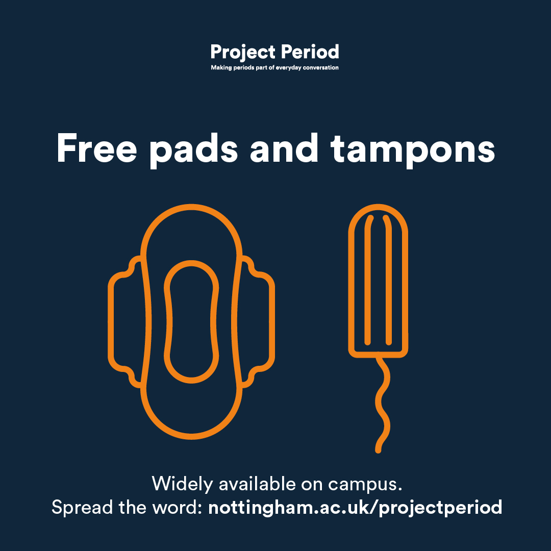 MedicineUoN's tweet photo. We are proud to be part of #ProjectPeriod!
@UniofNottingham is providing up to 1.2 million free pads & tampons widely across all of our UK campuses to help anybody who gets 'caught short', and tackle period poverty, culture, and education.
Find out more: https://t.co/asrdHQmg9b https://t.co/AtDA6HpzkY