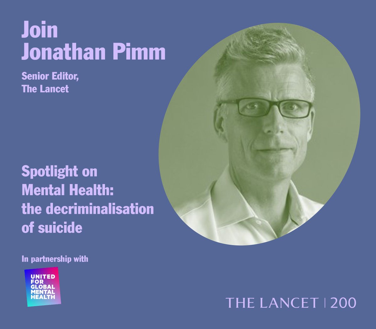 TheLancet's tweet photo. Suicide is the 4th leading cause of death among 15-29 year olds globally.

Join @JonathanPimm, Senior Editor, as he chairs a discussion on the impacts of suicide stigma and discrimination.

Register now: https://t.co/yfSSLSFhIs
🗓️ Tues, Apr 18
🕘 16:00 BST / 11:00 EDT https://t.co/1Q3ViGvFxk
