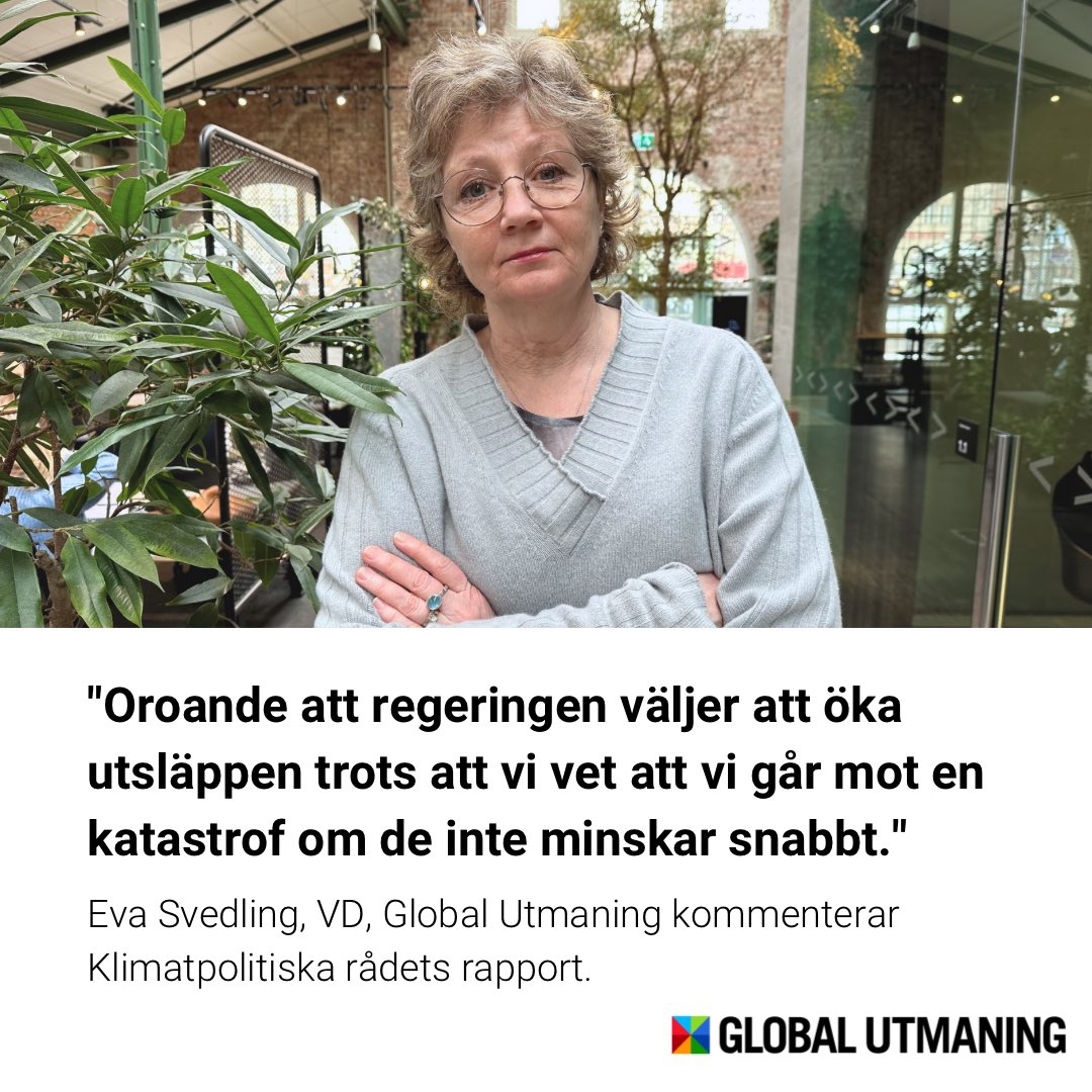 ”Istället för att följa klimatlagen väljer regeringen att föra en politik som leder till ökade utsläpp i närtid.” Läs Eva Svedlings kommentar på <a href="/KlimatRadet/">Klimatpolitiska rådet</a> rapport 
globalutmaning.se/kommentar-till…
#klimatpol #rättvisomställning