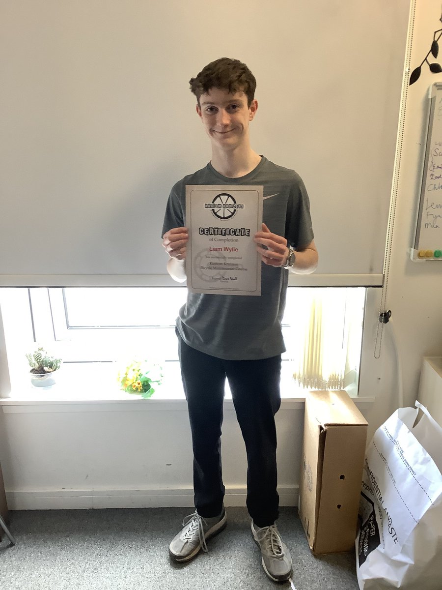 We are so proud of one of our S3 pupils who has completed the Kustom Kruisers Bicycle Maintenance Course, well done 👏🏻👏🏻<a href="/theparkmains/">Park Mains High</a>
