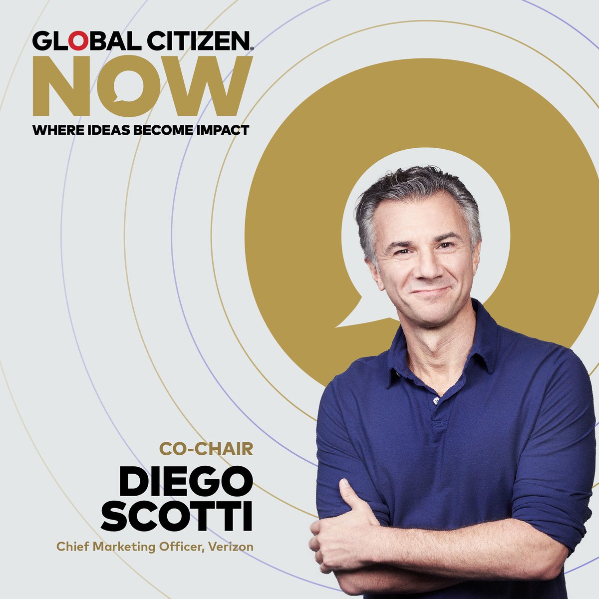 Last year, @diegoscotti, Chief Marketing Officer at @Verizon, spoke at #GlobalCitizenNOW about education and technology, and he’s joining us again this year!
