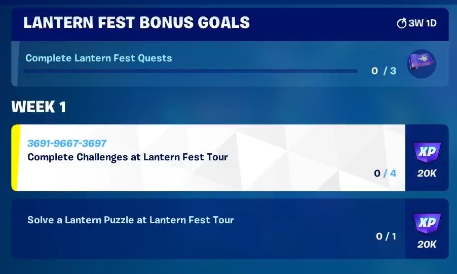 FNAssist on Twitter "ICYMI Fortnite Lantern Fest Week 2 Quests are