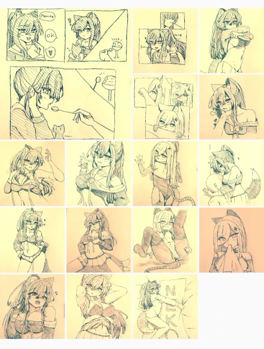 #今月描いた絵を晒す
りざると
ねこたくさん 