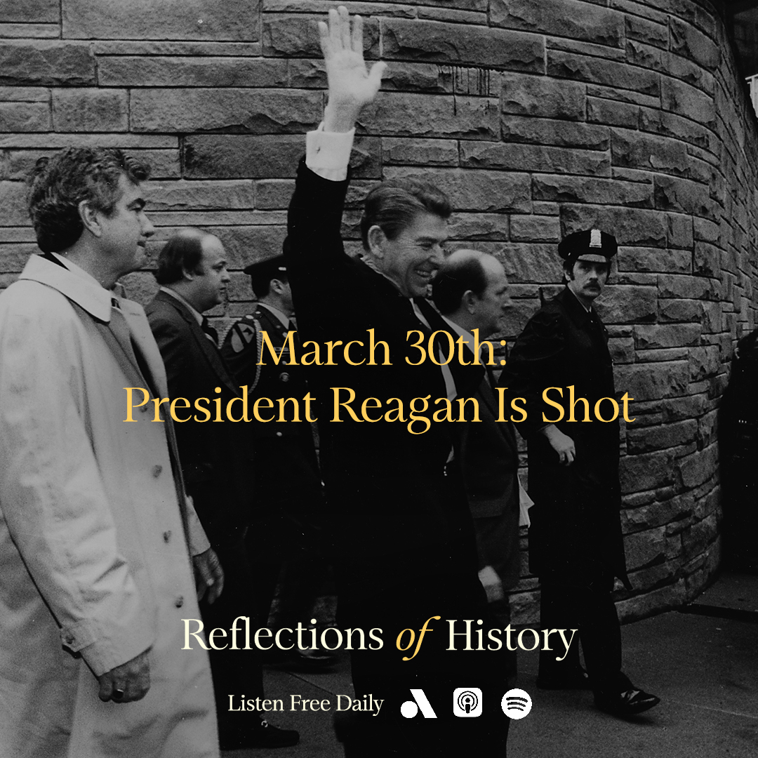 On this date in 1981, outside the Washington Hilton Hotel, President Reagan was shot along with three others: White House Press Secretary James Brady, Secret Service Agent Timothy McCarthy, and DC Police Officer Thomas Delahanty. 🎧: link.chtbl.com/ROH