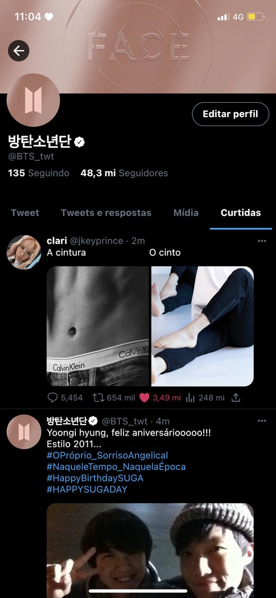 junartlc's tweet photo. #jikookau  —  Run BTS

Aonde, um membro do BTS curte o tweet de uma jikooker shipper, e agora os membros tem a missão de descobrir que foi. https://t.co/7PpFUkV66l