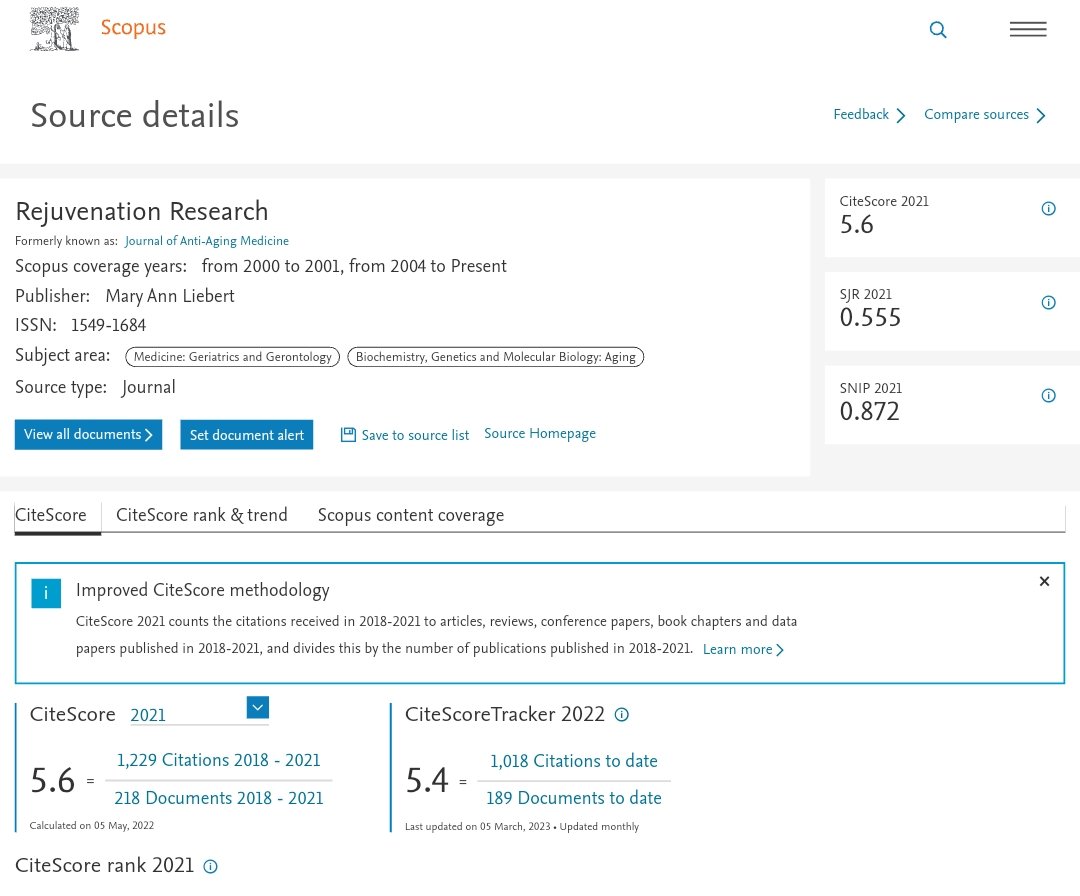 bwsrang's tweet photo. Read our latest article published in  the journal #Rejuvenation_Research (Scopus CiteScore 5.6) 
https://t.co/Lfc1Qbc4NW https://t.co/9thCrLHKCc