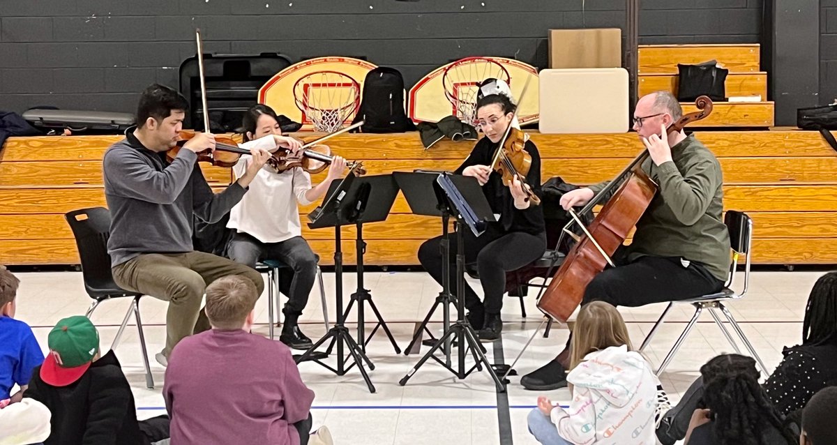 #ThrowbackThursday Thank you to the @VeronaQuartet for visiting @SouthwestDPS and presenting your #engaging education program for our 5th graders.  Great way to celebrate #MIOSM! @NAfME @NCMEA @dpsarts #Strings #MusicEd #MusicEducation #ArtsEducation #ArtsEd