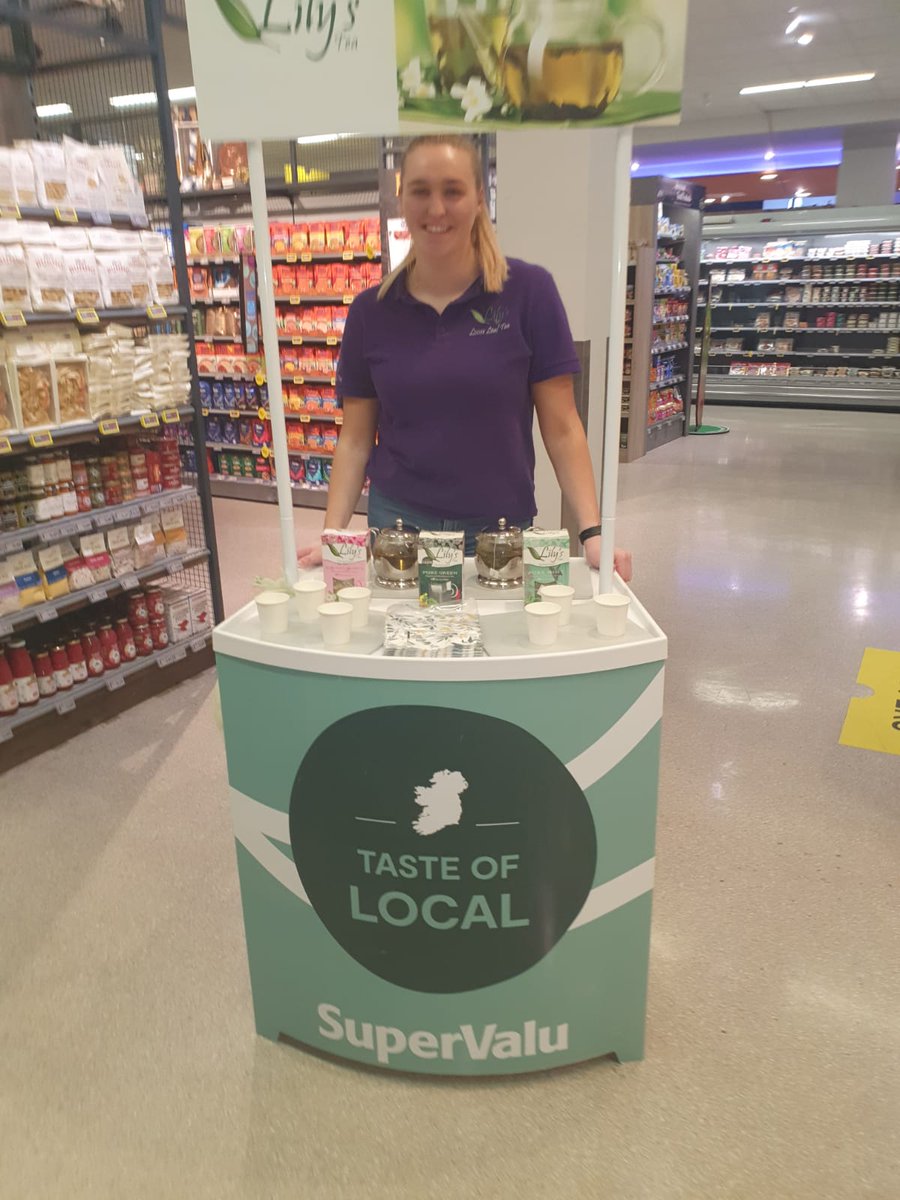 The wonderful Liz is sharing our tea in Cork stores this week and next week. This afternoon in <a href="/ryanssupervalu/">Ryan's SuperValu</a> Grange, and tomorrow Friday in Riordans SuperValu Fermoy  from 10am. 
Drop by for tea 🍵 💚 
<a href="/SuperValuIRL/">SuperValu Ireland</a> #tasteoflocal #foodacademy