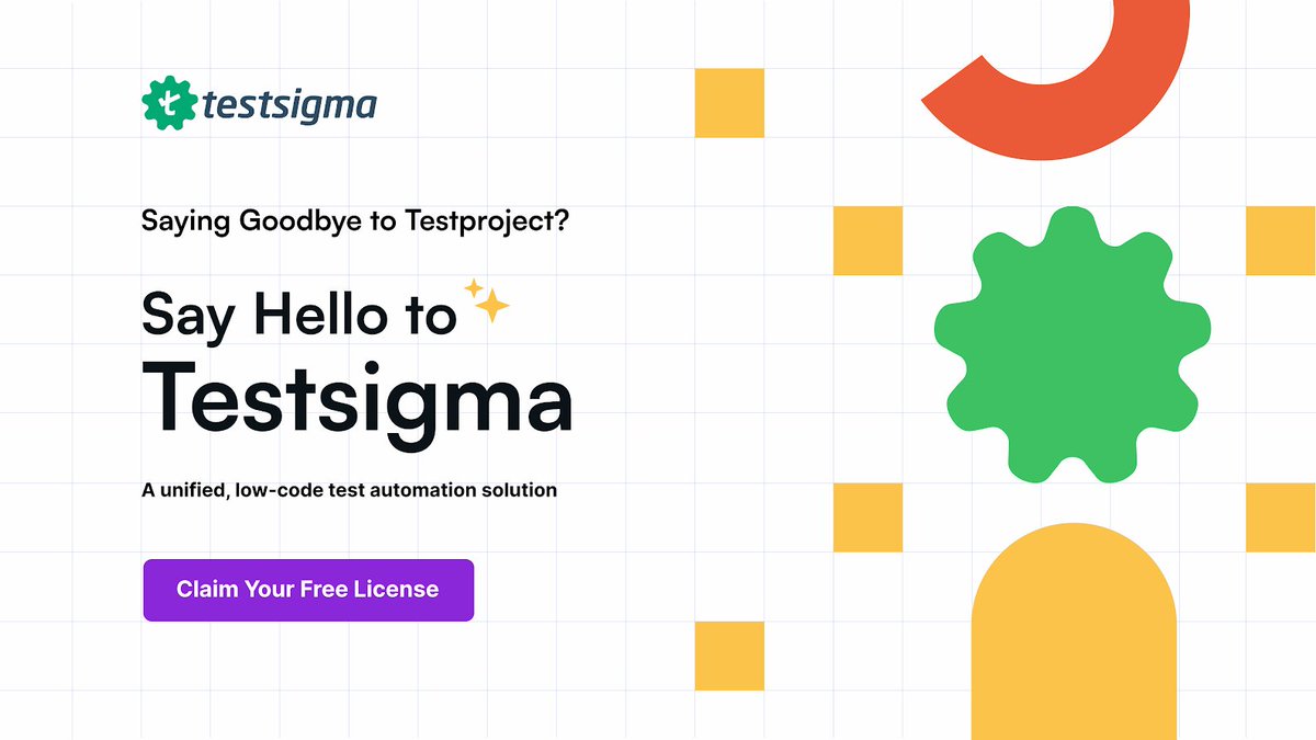 Using TestProject, &amp;, worried about its end-of-life (Mar 31, 2023)?

We have some good news for you!

Signup for Testsigma today &amp; get a 3-month license free!

Why Testsigma?
- it's powerful
- it's low-code
- its the perfect alternative to TestProject

👇 
testsigma.com/testproject-al…