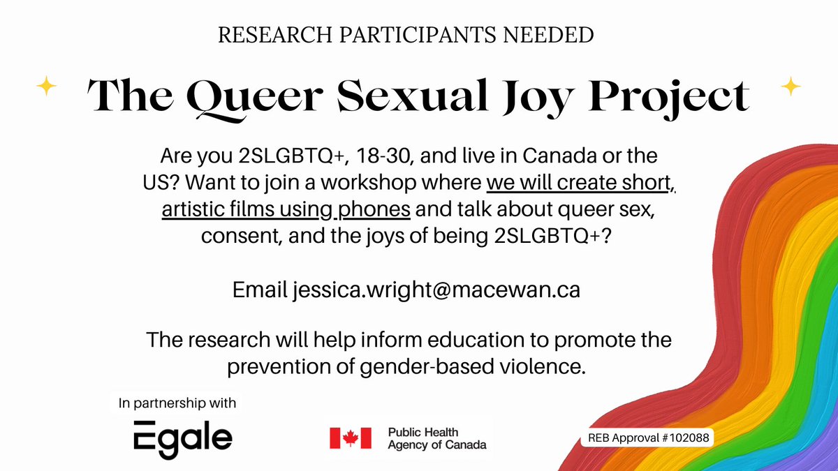 drjjwright's tweet image. I'm delighted to announce the launch of the Queer Sexual Joy project✨The project investigates how queer and trans joy disrupts the colonial, racist, homophobic, transphobic, sexist, ableist cultural norms that lead to gender-based violence. Please RT! #AcademicChatter