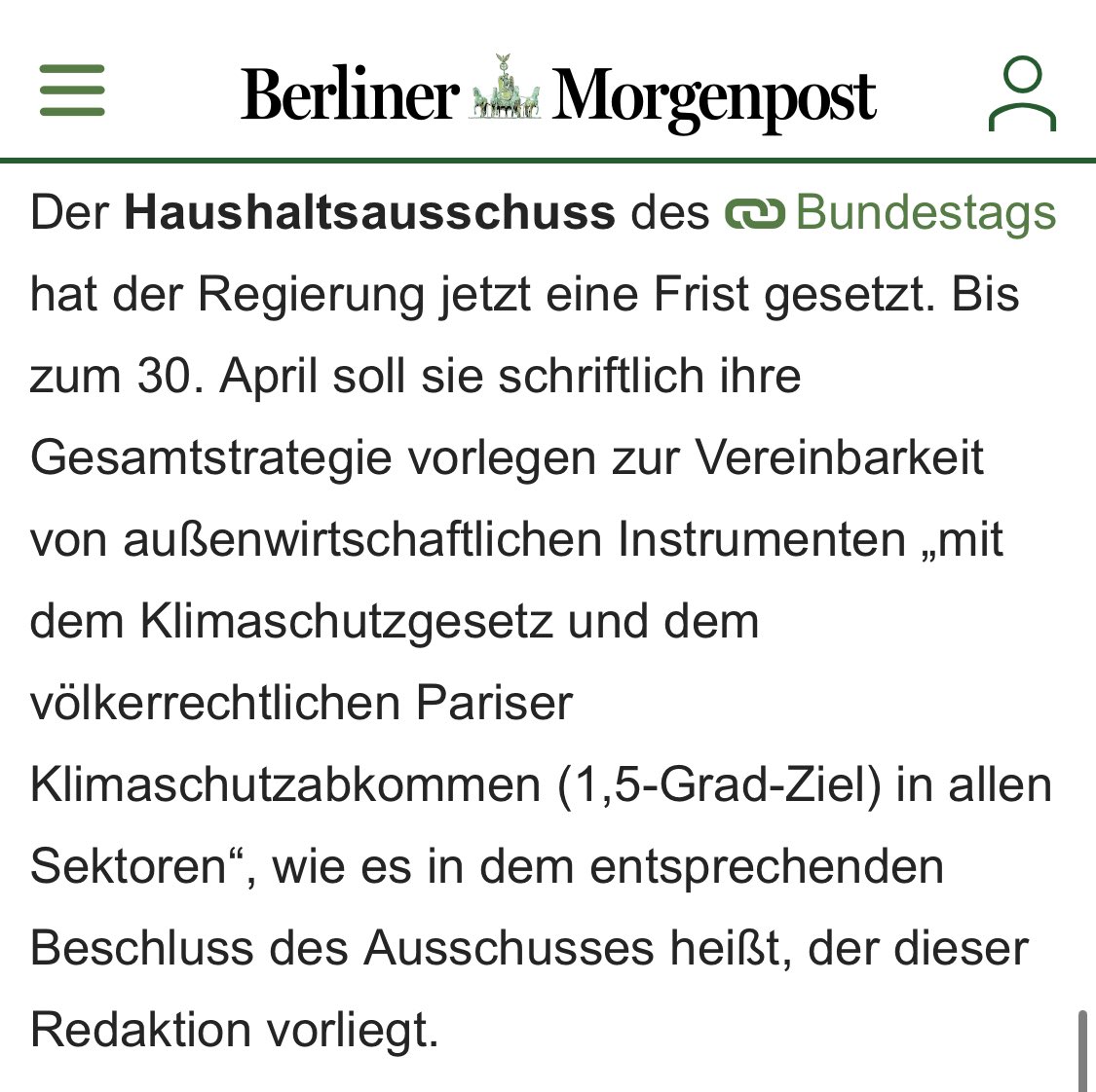 #Klimaschutz muss national + global angegangen werden. Das gilt auch für die Finanzpolitik. Daher hat der #Haushaltsausschuss die Bundesregierung aufgefordert eine Strategie zur Vereinbarkeit von Exportkreditgarantien mit dem Pariser Abkommen vorzulegen 👇
morgenpost.de/politik/articl…