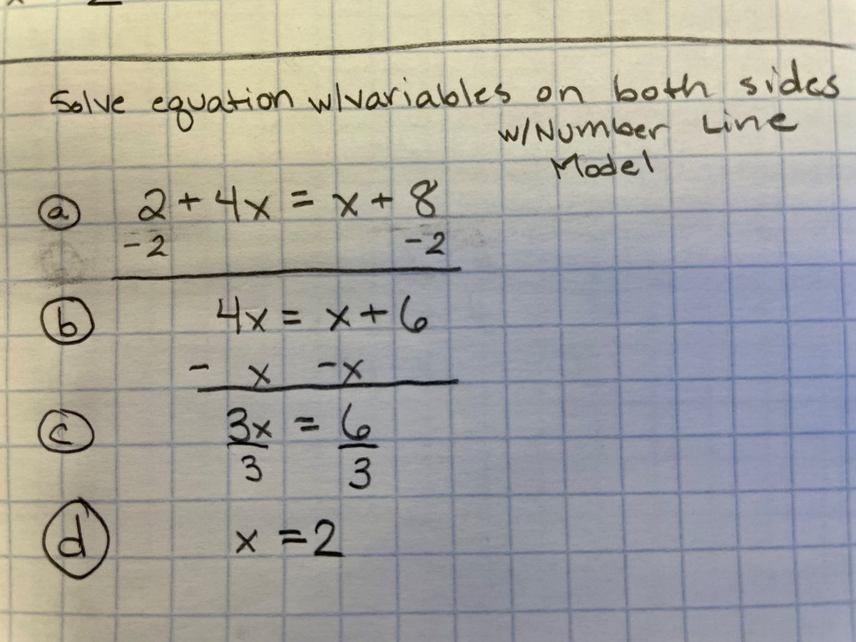 MsKBoisvert's tweet photo. Audible gasp of amazement when Shelby and Kit demonstrated using a double number line model to solve equations.  Curious how others solved this challenge.  @Sneffleupagus @MrKitMath @ATMIM_Updates https://t.co/RKNZkhHVDd