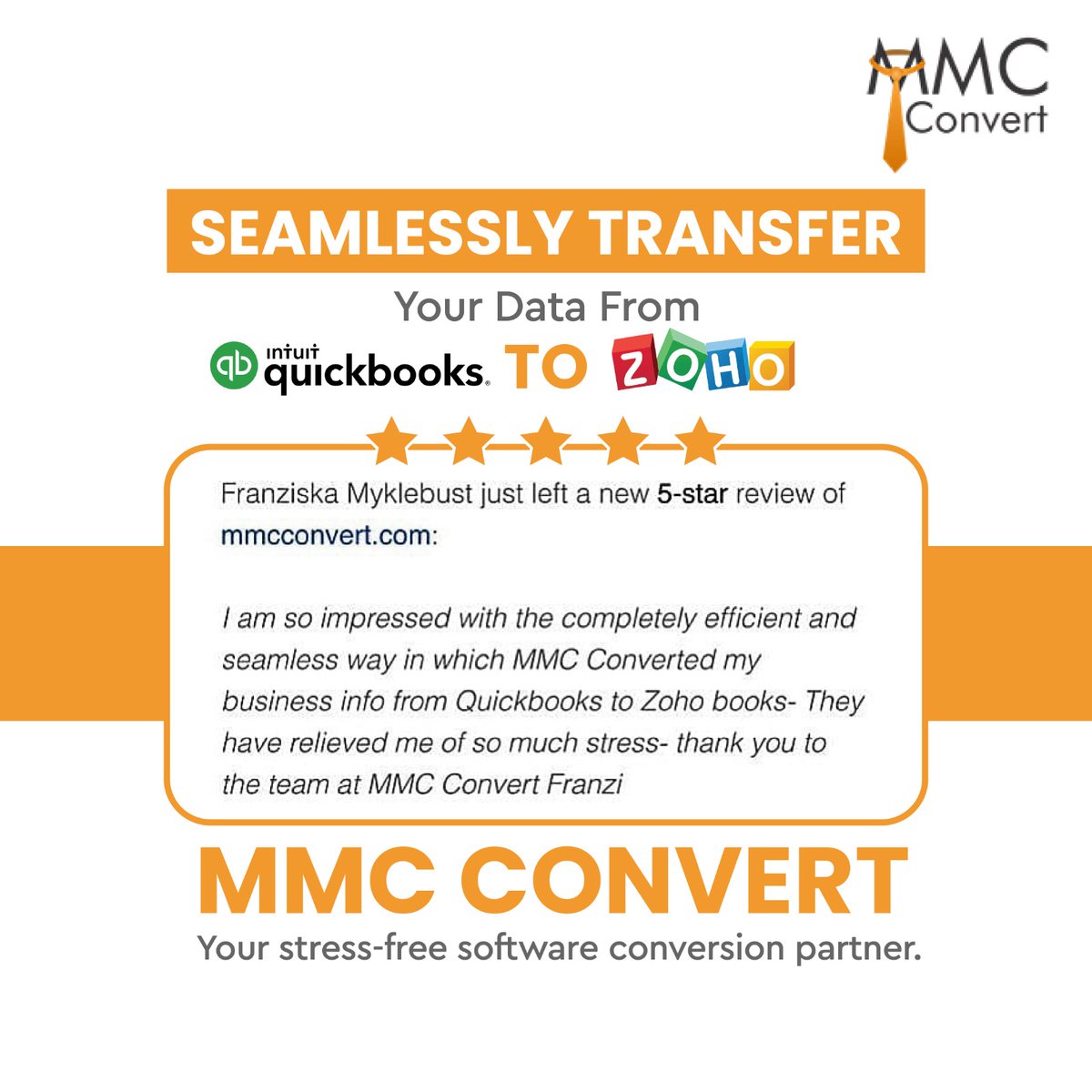 Migrating data from QuickBooks to ZohoBooks just got easier. 

Say welcome to MMC Convert's outstanding data data conversion services as you #MigrateToZohoBooks from #QuickBooksIndia.

Make Your Data Migration hassle-free with MMC Convert

<a href="/ZohoBooks/">Zoho Books</a>