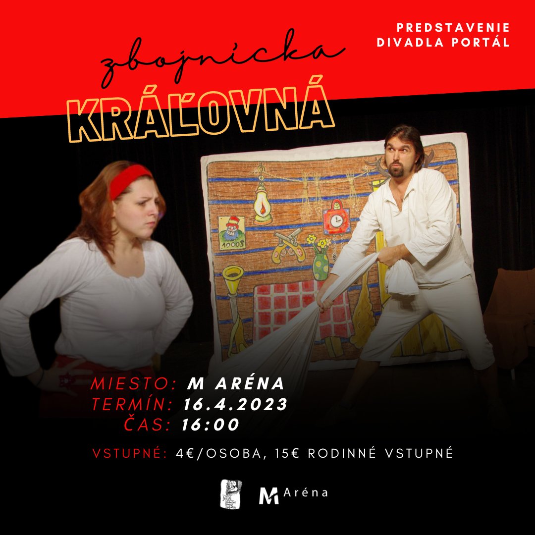 DIVADLOPORTAL's tweet photo. Tešíme sa na Vás v Prešove 🎭
•
#ZbojnickaKralovna 
#divadloportal
#PresovskeDivadlo 
@marenapresov
#49rovnobezka
#predeti
#mameradidivadlo
#RegionSaris https://t.co/EhVQIQT5KV