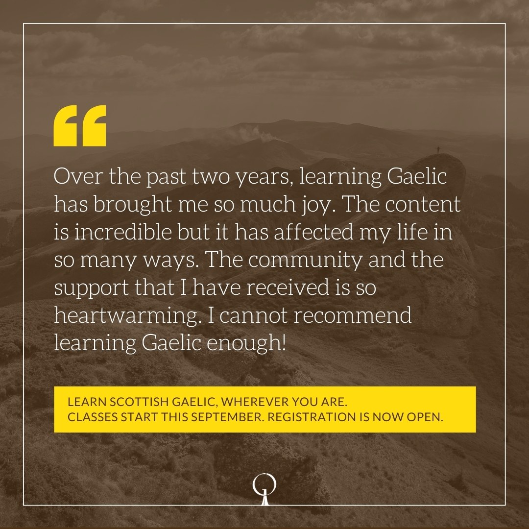 Join the fun with Gaelic Online this fall. Registration is now open. #learnwithus #gaeliconline
gaeliccollege.edu/learn/online-l…
